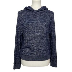 Gap Navy Marl Softspun Cozy Pullover Hoodie